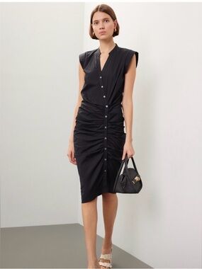 VERONICA BEARD Ruched Shirt Dress 8